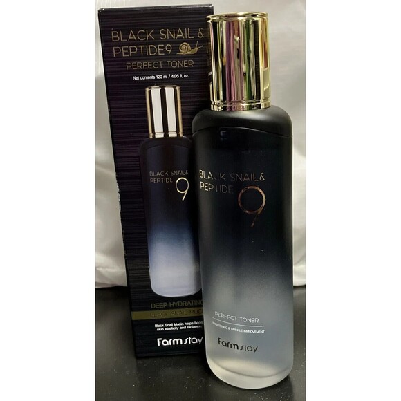Farmstay BLACK SNAIL PEPTIDE 9 Perfect Toner 120ml/4.05 oz Korean Skincare - Picture 2 of 2